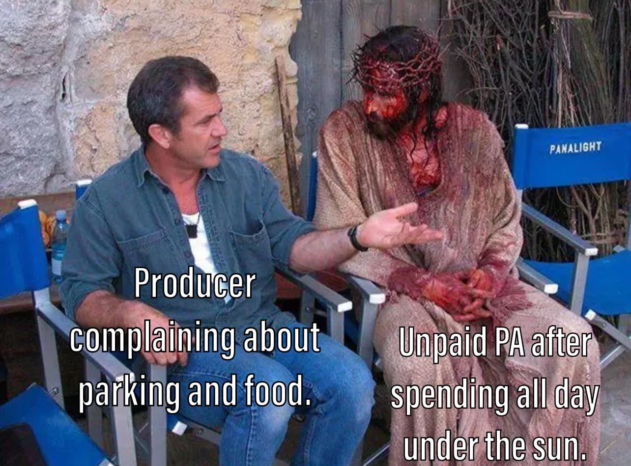 An image showing how producers get treated VS PA's