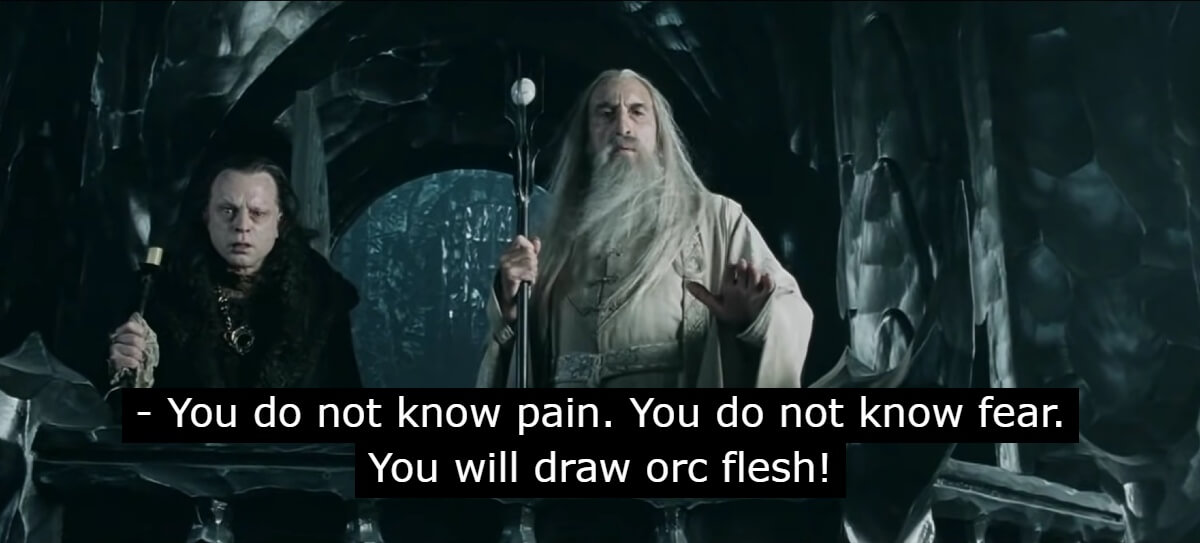 Saruman orc rendering meme